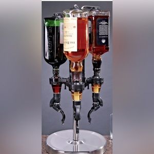 WINE DISPENSER 4 Bottle spinning liquor carousel Brand OGGI